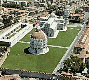 bird's eye view of the piazza